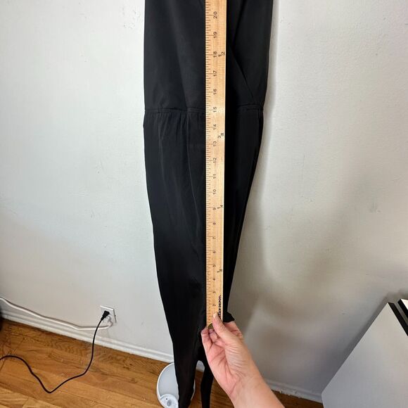 Kelly Renee Jet Black Wrap Sexy VNeck Spaghetti Halter Top Jumpsuit Romper M - Picture 11 of 13